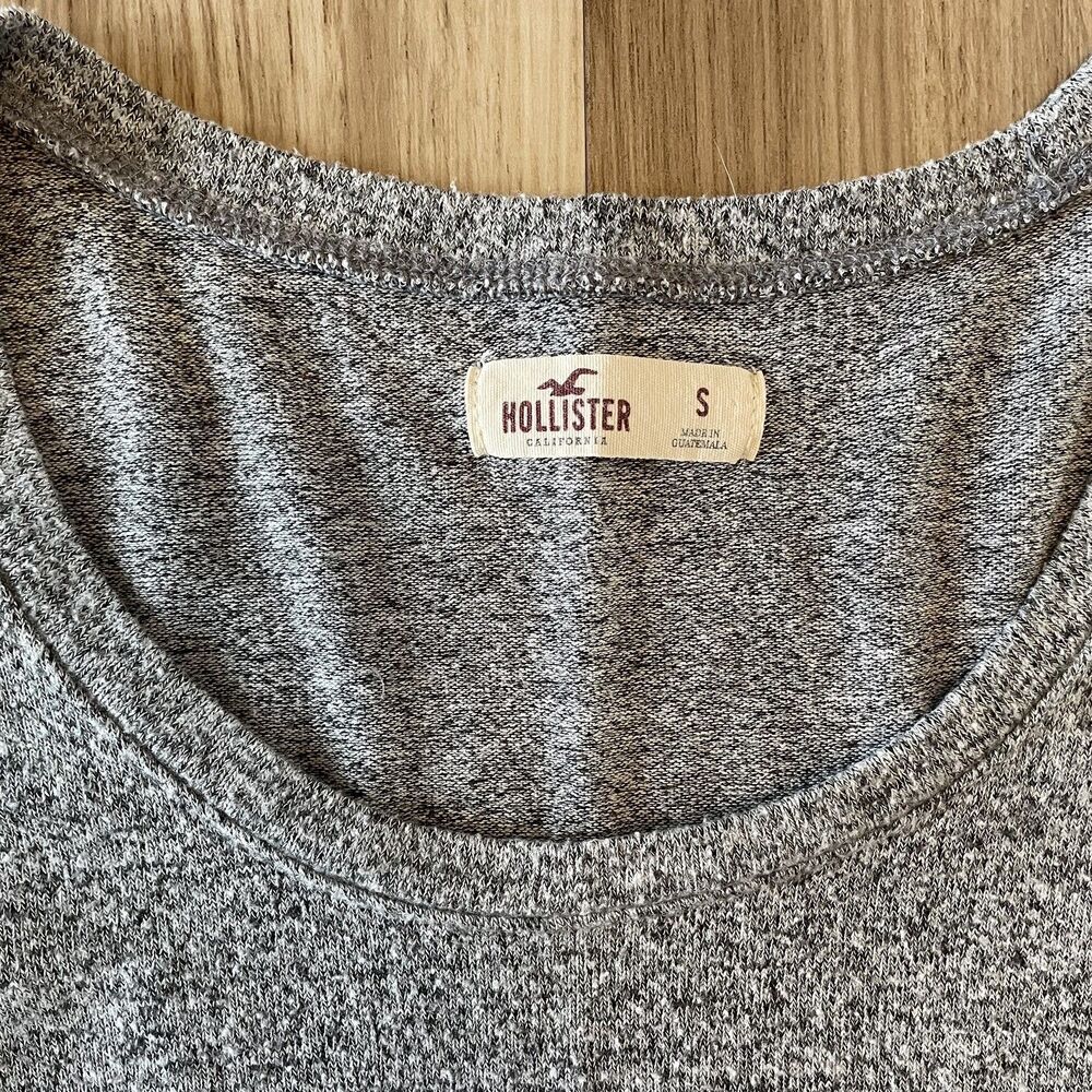 Hollister Women’s S Gray Marl Bell Sleeve Top Fairy Y2K Whimsygoth Boho Cowgirl - Picture 2 of 6